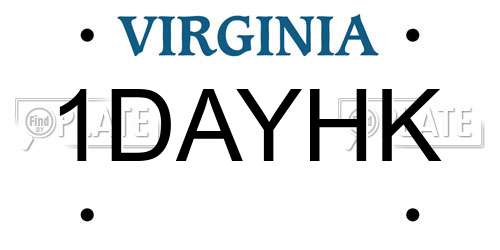 1DAYHK Virginia License Plate