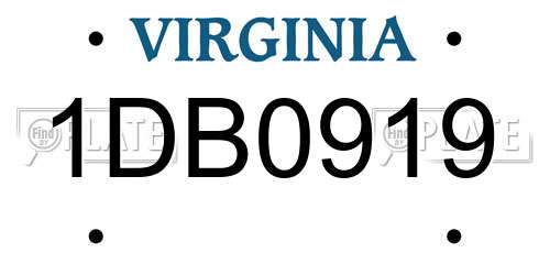 1DB0919 Virginia License Plate