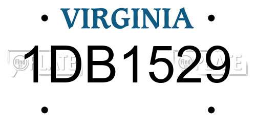 1DB1529 Virginia License Plate