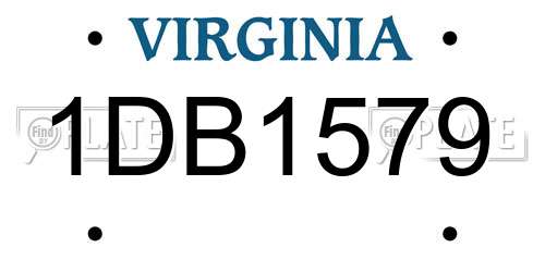 1DB1579 Virginia License Plate