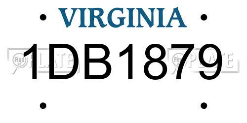 1DB1879 Virginia License Plate