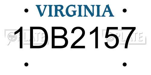 1DB2157 Virginia License Plate