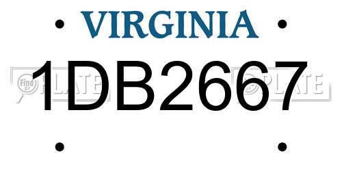 1DB2667 Virginia License Plate