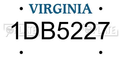 1DB5227 Virginia License Plate