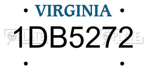 1DB5272 Virginia License Plate