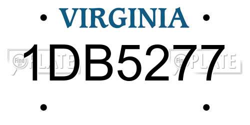1DB5277 Virginia License Plate