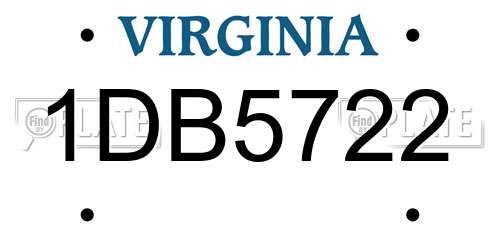 1DB5722 Virginia License Plate