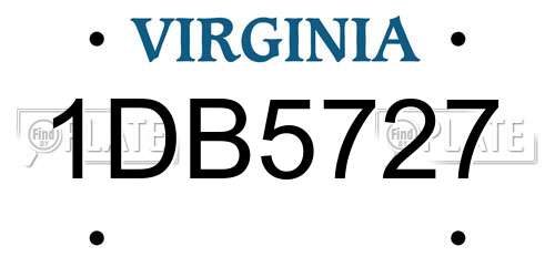 1DB5727 Virginia License Plate