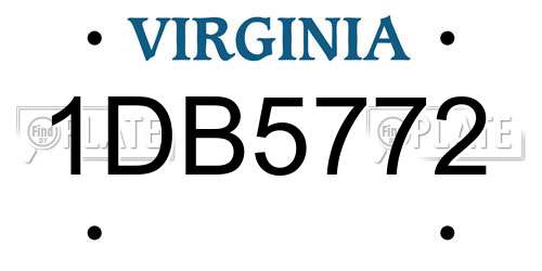 1DB5772 Virginia License Plate