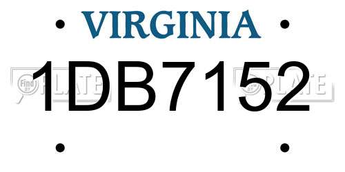 1DB7152 Virginia License Plate