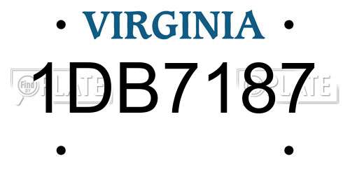 1DB7187 Virginia License Plate