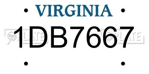 1DB7667 Virginia License Plate