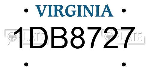 1DB8727 Virginia License Plate