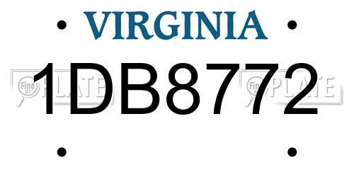 1DB8772 Virginia License Plate