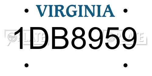 1DB8959 Virginia License Plate
