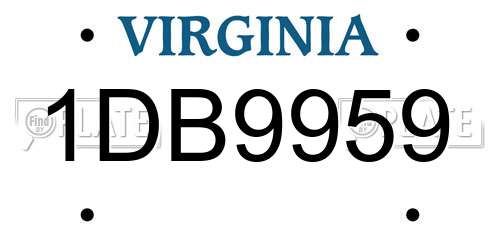 1DB9959 Virginia License Plate