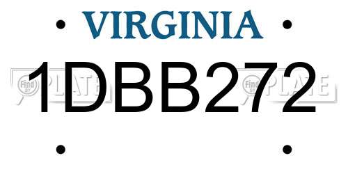 1DBB272 Virginia License Plate
