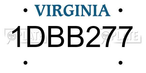 1DBB277 Virginia License Plate