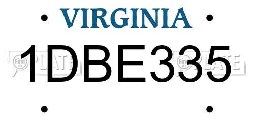 1DBE335 Virginia License Plate
