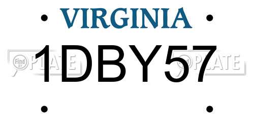 1DBY57 Virginia License Plate