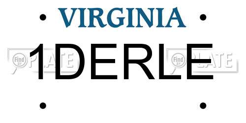 1DERLE Virginia License Plate
