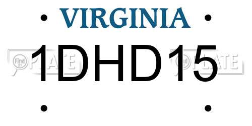 1DHD15 Virginia License Plate