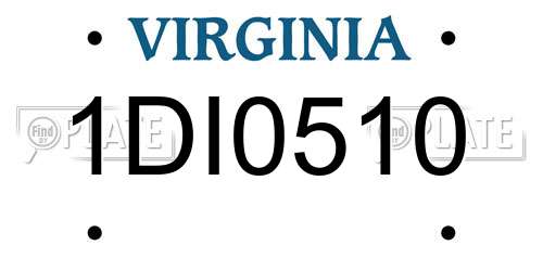 1DI0510 Virginia License Plate