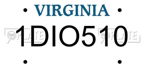1DIO510 Virginia License Plate