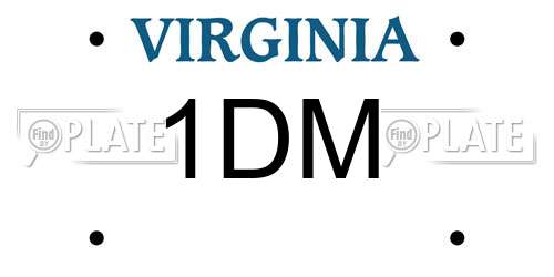 1DM Virginia License Plate