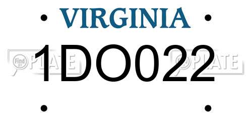 1DO022 Virginia License Plate