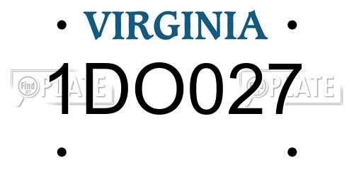 1DO027 Virginia License Plate