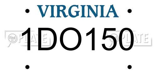 1DO150 Virginia License Plate