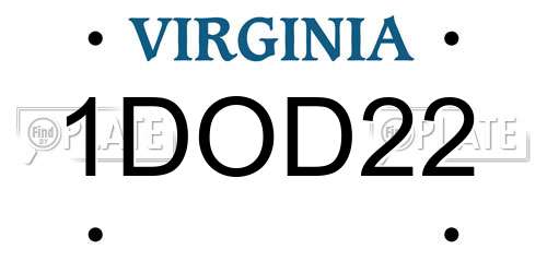 1DOD22 Virginia License Plate