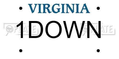 1DOWN Virginia License Plate