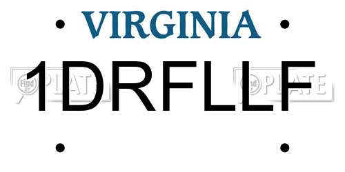 1DRFLLF Virginia License Plate