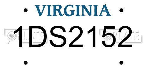 1DS2152 Virginia License Plate