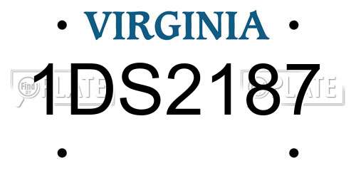 1DS2187 Virginia License Plate