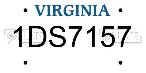 1DS7157 Virginia License Plate