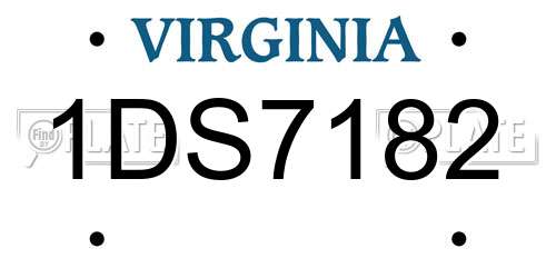 1DS7182 Virginia License Plate