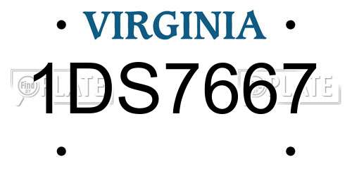 1DS7667 Virginia License Plate