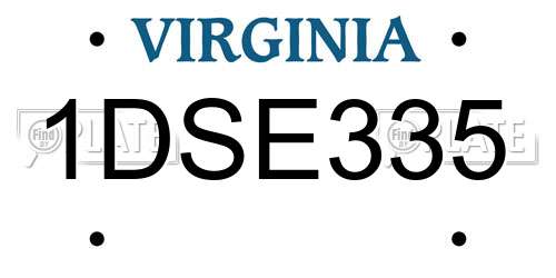 1DSE335 Virginia License Plate