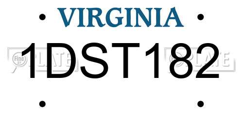 1DST182 Virginia License Plate