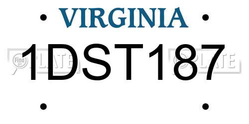 1DST187 Virginia License Plate