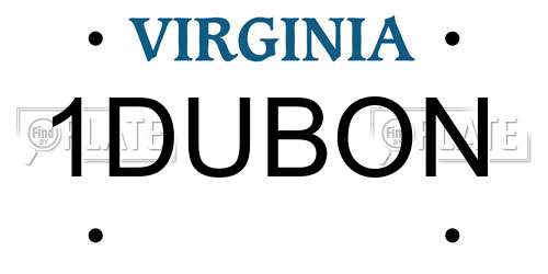 1DUBON Virginia License Plate