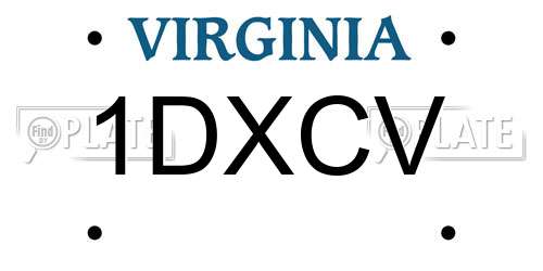 1DXCV Virginia License Plate