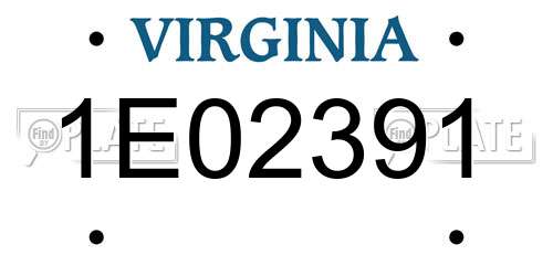 1E02391 Virginia License Plate
