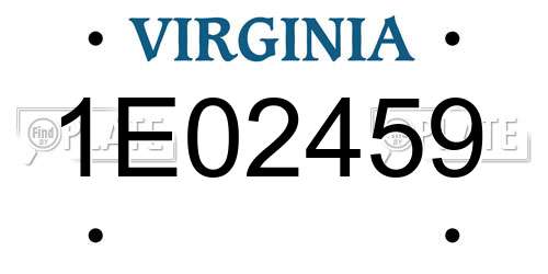 1E02459 Virginia License Plate