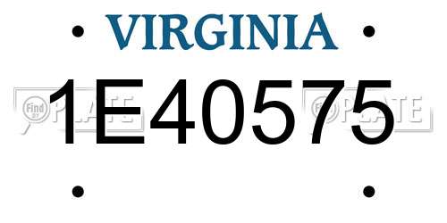 1E40575 Virginia License Plate