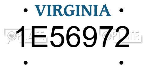 1E56972 Virginia License Plate