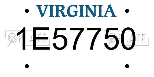 1E57750 Virginia License Plate